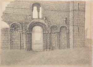 Priorato de Lindisfarne, frente oeste, c.1916 de Daniel Oliver
